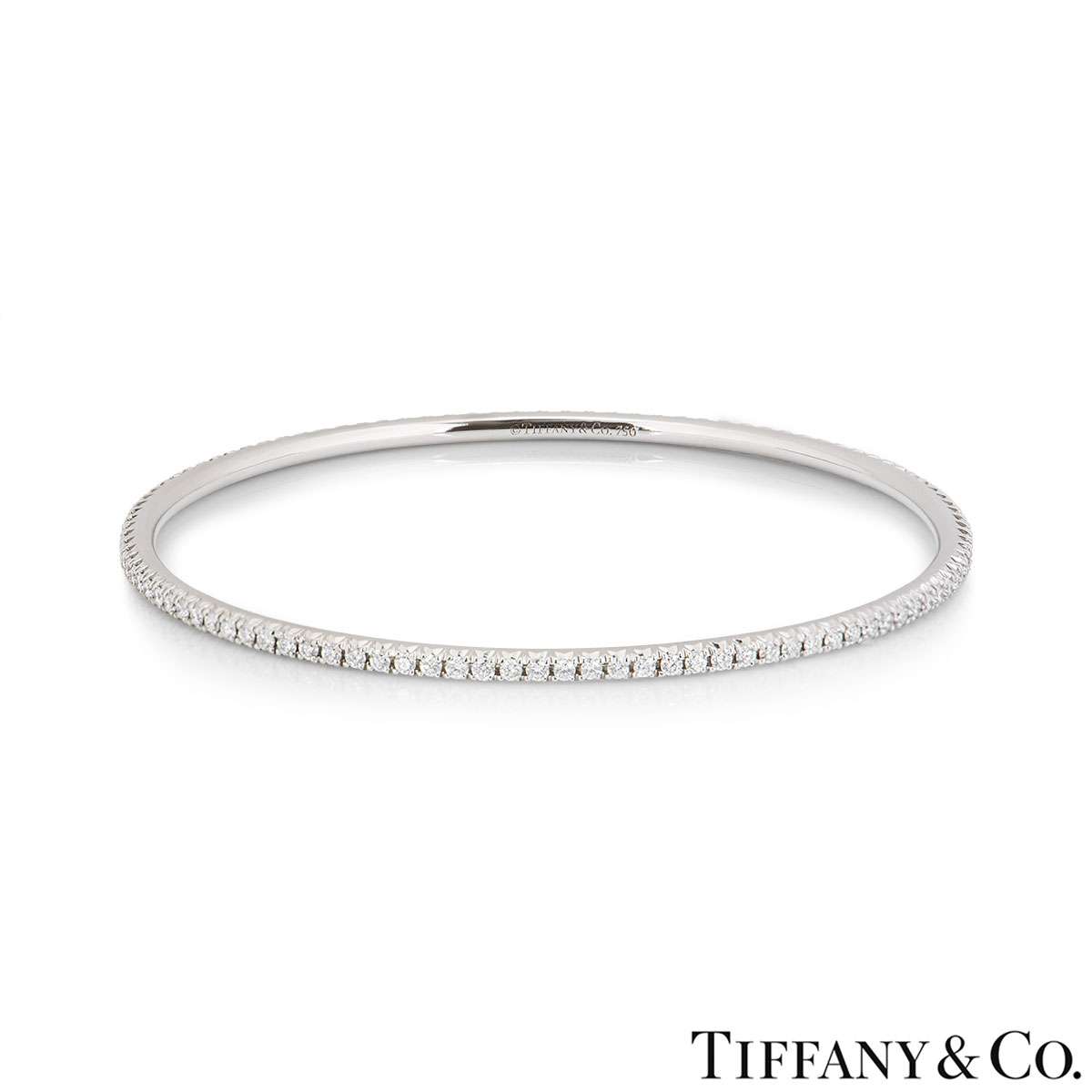 Tiffany & Co. White Gold Diamond Bangle